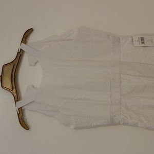 White seersucker Lauren James dress